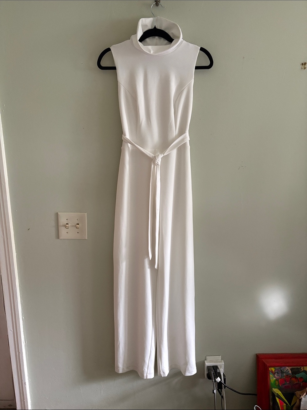 Marina mock neck sleeveless jumpsuit with belt 6